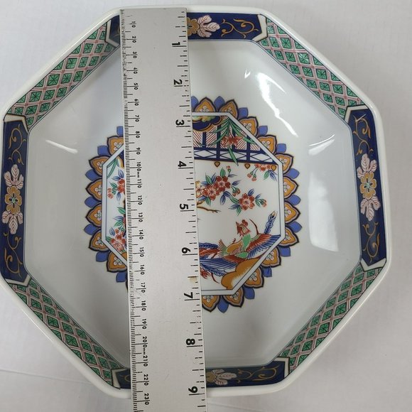 Vintage The Orient Inc Made in Japan Octogonal Imari Style Serving Bowl Dish - Picture 8 of 9